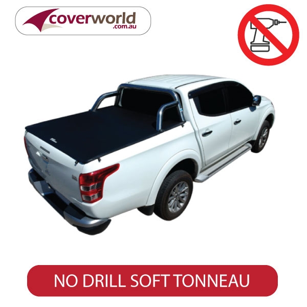 mq and mr triton dual cab genuine no drill clip on ute tonneau cover - suits factory sports bar
