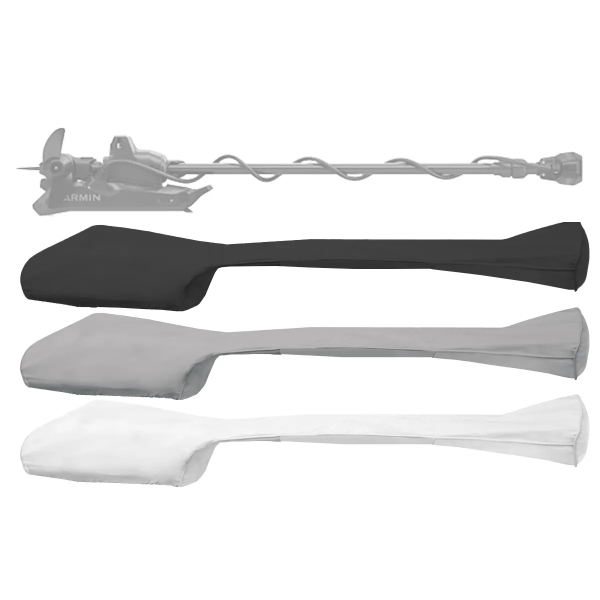 Garmin trolling motor covers in black, grey and white