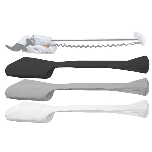 Minn Kota trolling motor cover in black, grey and white