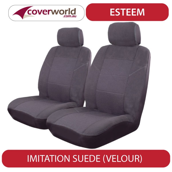 Seat Covers - Triton Dual Cab Ute - Charcoal Velour - Front and Rear Seats - Airbag Compatible