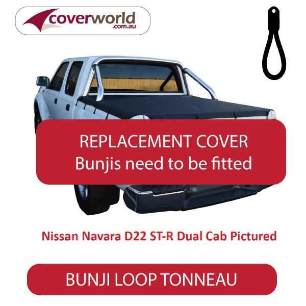 nissan navara d40 st-x dual cab -  soft tonneau cover - replacement bunji