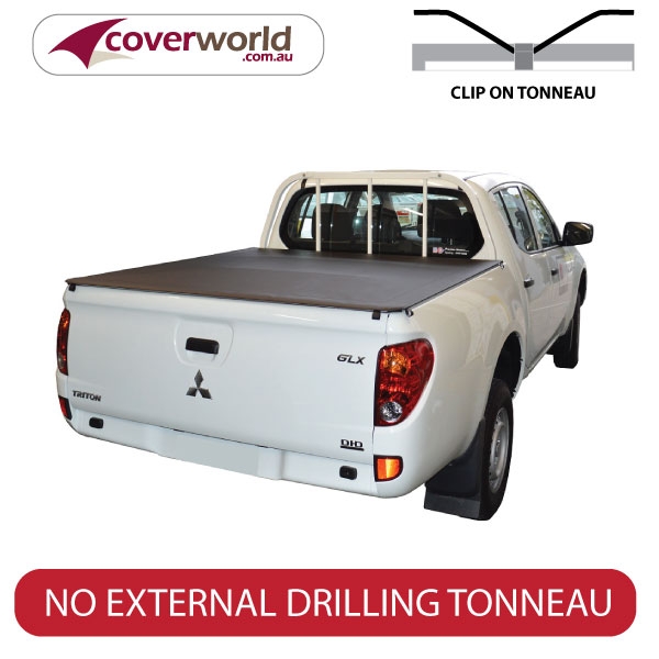 mitsubishi triton dual cab -  soft tonneau cover - clip on