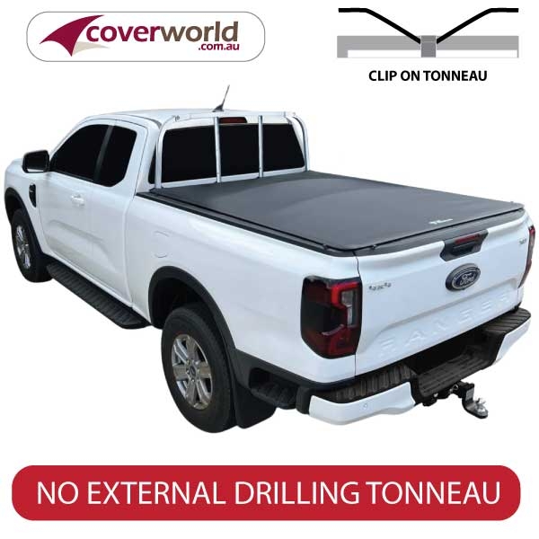 Ford Ranger Next Gen Super Cab - Soft Tonneau Cover for Genuine Headboard - Genuine No Drill Tonno Cover