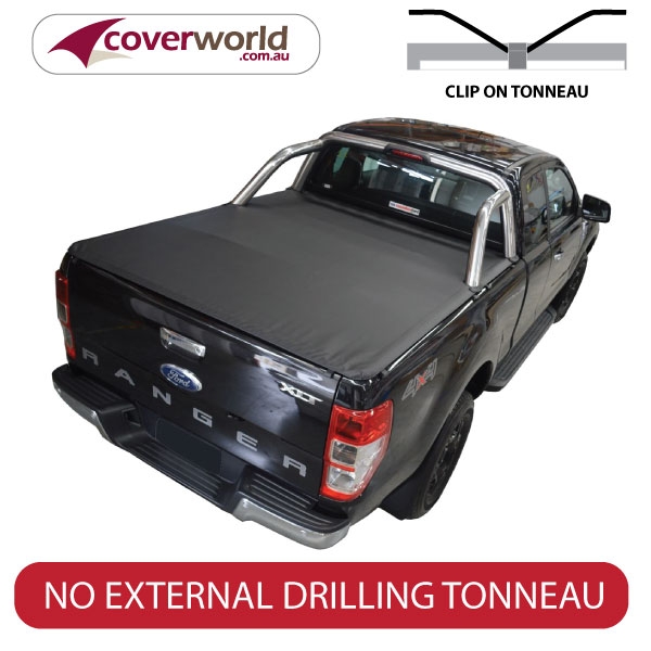 ford ranger raptor tonneau cover super cab - clip on