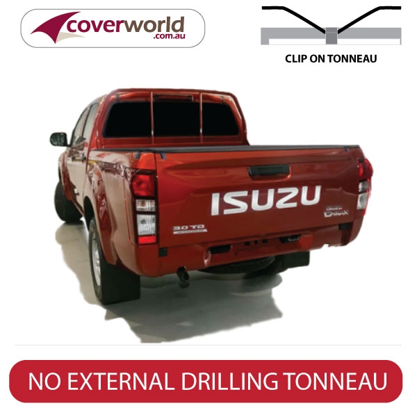 d-max dual cab clip on ute tonneau cover - without sports bar and with headboard