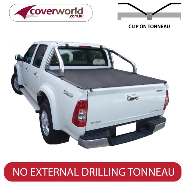 isuzu d-max  crew cab -  soft tonneau cover - clip on