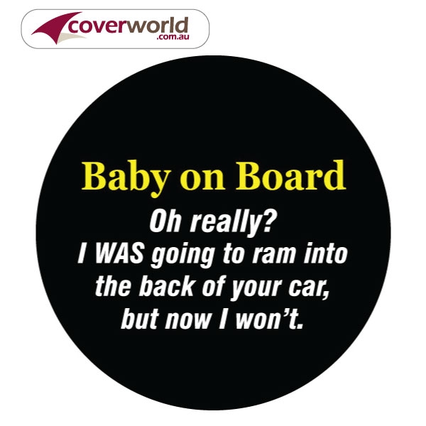 printed spare tyre - wheel cover - baby on board