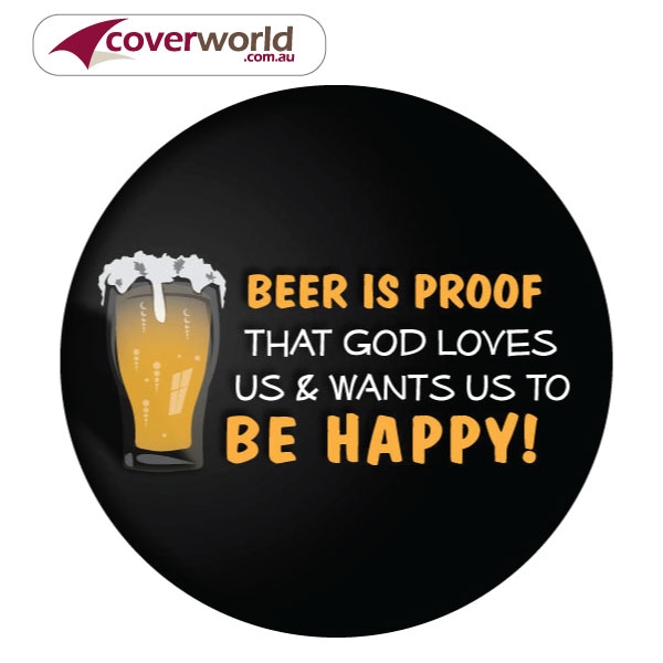 printed spare tyre - wheel cover - beer is proof