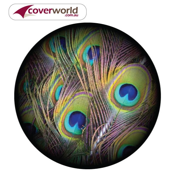 printed spare tyre - wheel cover - peacock feathers