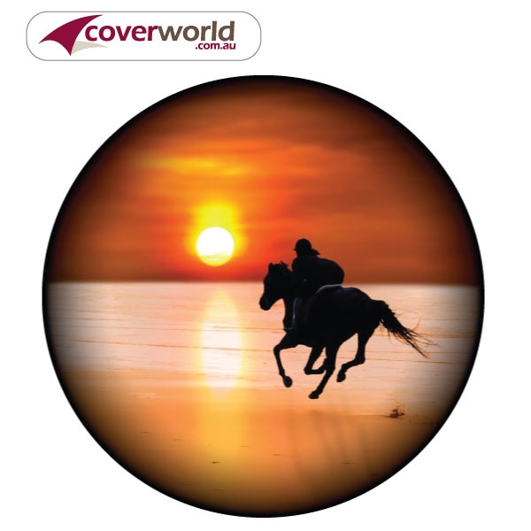 horse sunset printed tyre cover