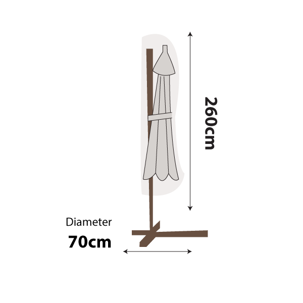Premium Outdoor Umbrella Cover with side zip access - UV & Water Protection Storage Cover 260cm - Coverworld Australia Sunshine Coast