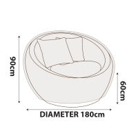 Round Outdoor Chair Cover - Large - 180cm Diameter