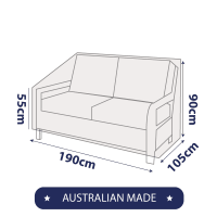 Outdoor Sofa Cover - 190cm / 2 to 3 Seater - Australian Made